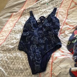 Navy blue floral one piece